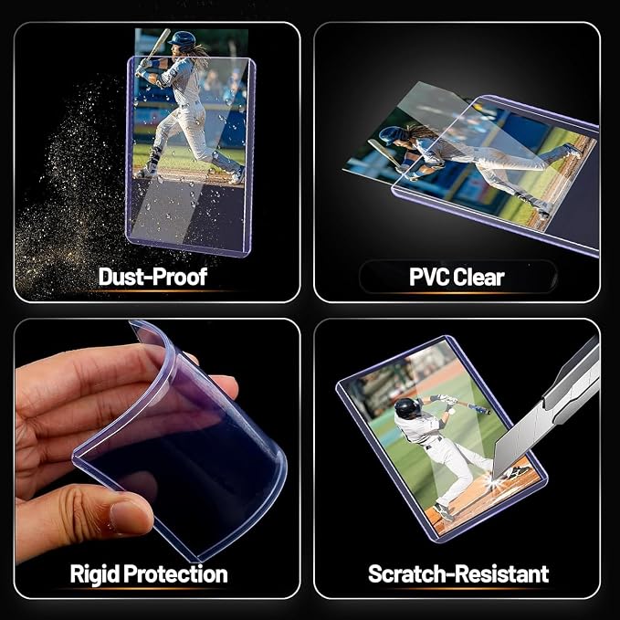 50 Hard Plastic Card Sleeves – 50 Toploads, 35PT Baseball Card Protectors - Image 2