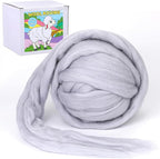QMNNMA Wool Roving Bulk, 14.1oz Needle Felting Wool, Wool Felting-Gray | Wool by Qmnnma