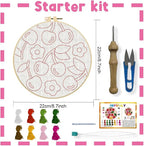 INFUNLY Cherry Punch Needle Embroidery Kit, Complete DIY Punch Embroidery Kits - Image 2