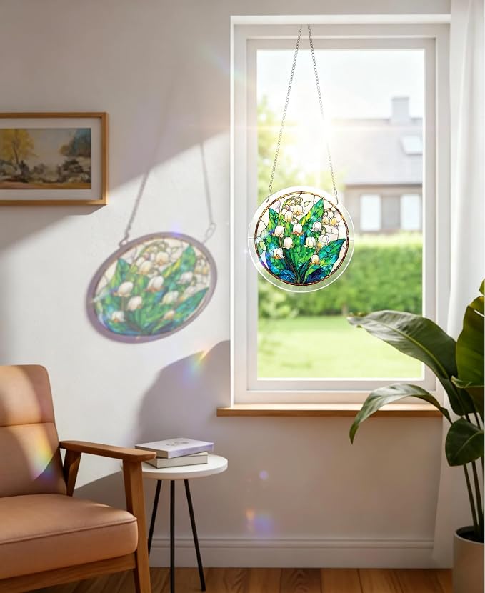 Acrylic Puzzle Suncatcher, Lily Valley White Sun Catcher - Image 3