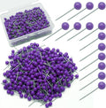 Purple Map Pins, 1/8 Inch, Round Ball Head | Map Tacks, Push Pins by Auvotuis