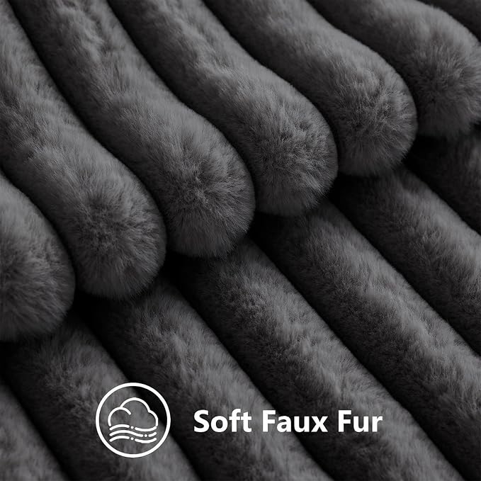 decorUhome Cozy Faux Fur Throw Pillow Covers 20x20 Set of 2 Decorative Soft - Image 3