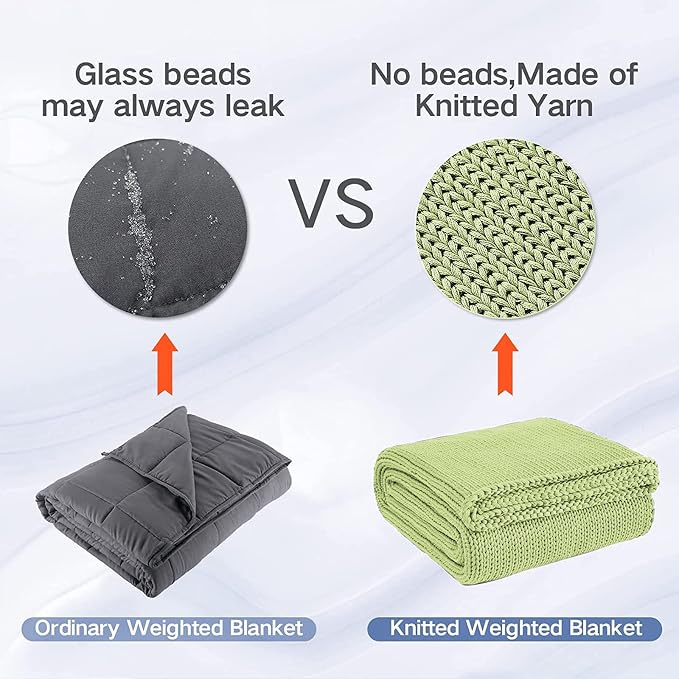 Guohaoi Knitted Weighted Blanket Kids No Beads Cooling Heavy Blanket, Home - Image 8