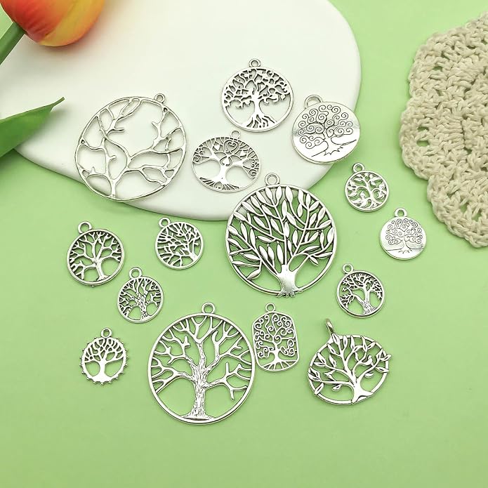 Valentine's Day Heart Charms Set, Decorative Rose and Flower Designs - Image 4