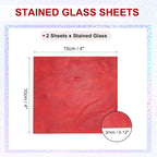 PATIKIL 4 x 4 Inch Transparent Stained Glass Sheets, 2 Sheets Mosaic Glass - Image 2