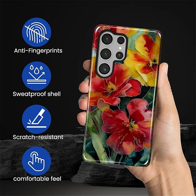 Case for Samsung Galaxy S26 Ultra Case, Vintage Floral Girly Design- Hybrid - Image 3