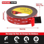 Double Sided Tape Heavy Duty, Waterproof Mounting Foam Tape, 16.5ft Length - Image 7