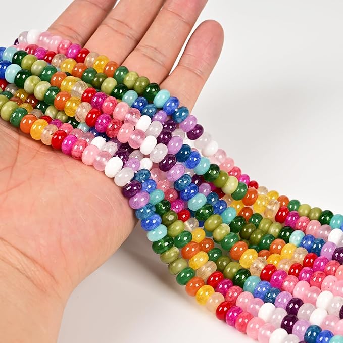 ICAI Beads Natural 5x8mm Rondelle Beads, Natural Abacus Disk Stone Beads Loose - Image 3