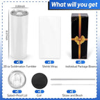 Joyclub Sublimation Tumblers Blanks 20 oz Skinny Straight Tumblers Bulk - Image 2