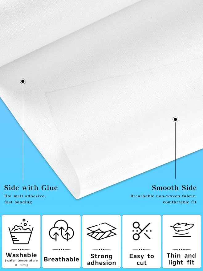 White Medium Weight Fusible Interfacing - Image 3