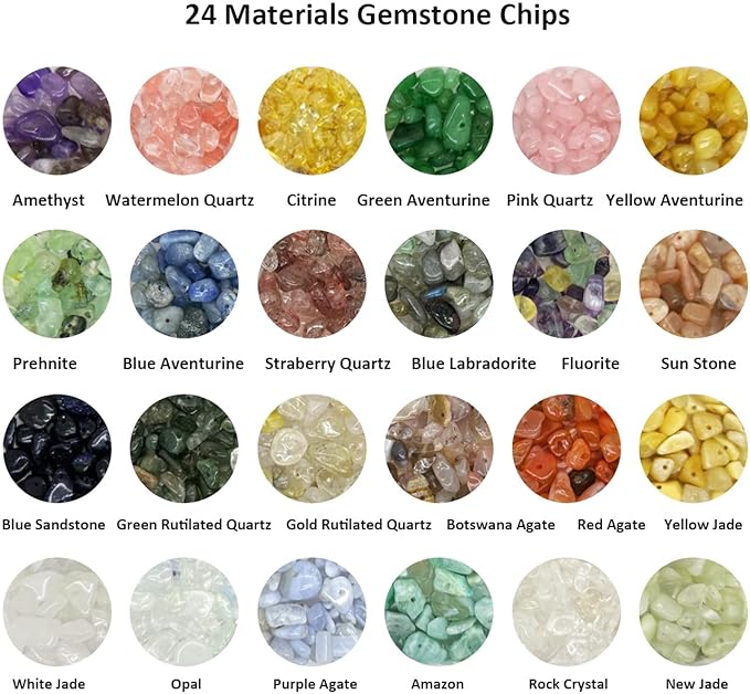 Yephac Gemstone Chips Beads DIY Jewelry Making, Healing Crystals Polishing - Image 2