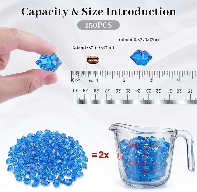 DOMESTAR Royal Blue Fake Ice Rocks, Fish Tanks Decor Table Scatter DIY Craft - Image 2