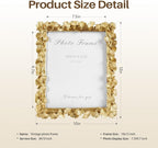 8x10 Picture Frame Gold Picture Frames, Vintage Ornate Frame Leaf Textured - Image 5