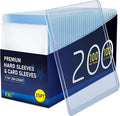 200 Hard Plastic Card Sleeves, Premium Baseball Card Protectors, Sports Game by PJU