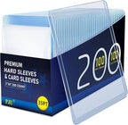 200 Hard Plastic Card Sleeves, Premium Baseball Card Protectors, Sports Game by PJU