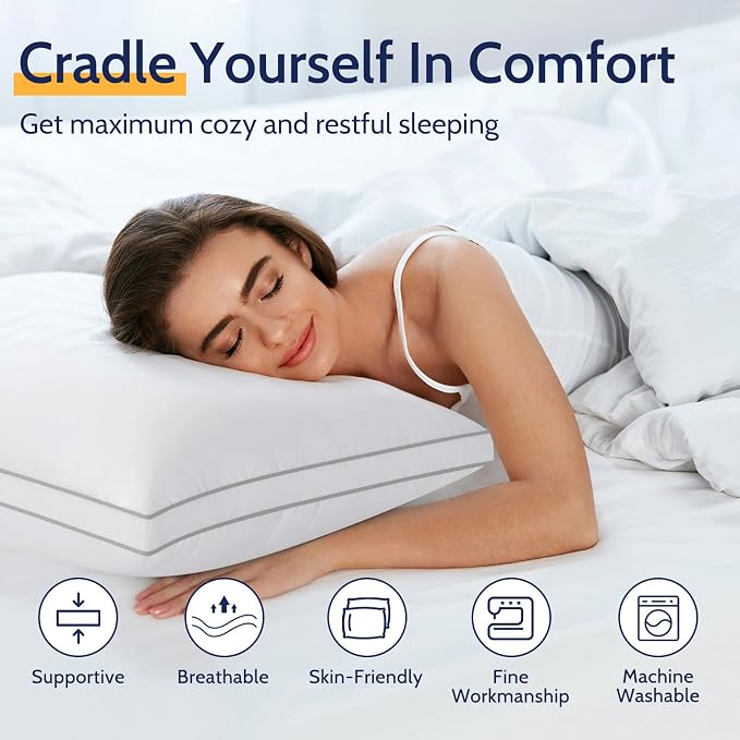 ROUMEA Pillows Standard Size Set of 2, Bed Pillows - Image 2