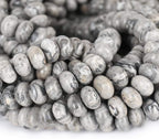 ICAI Beads 5x8mm Natural Map Stone Beads Rondelle Spacer Loose Beads - Image 4