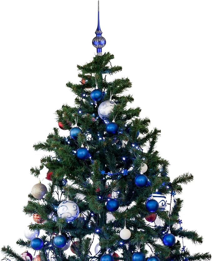 HolidayGiftShops Grace Blue Glass Christmas Tree Topper - Image 3