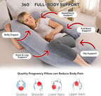 U-Shaped Pregnancy Pillow for Sleeping, Full Body Support for Back, HIPS & - Image 4