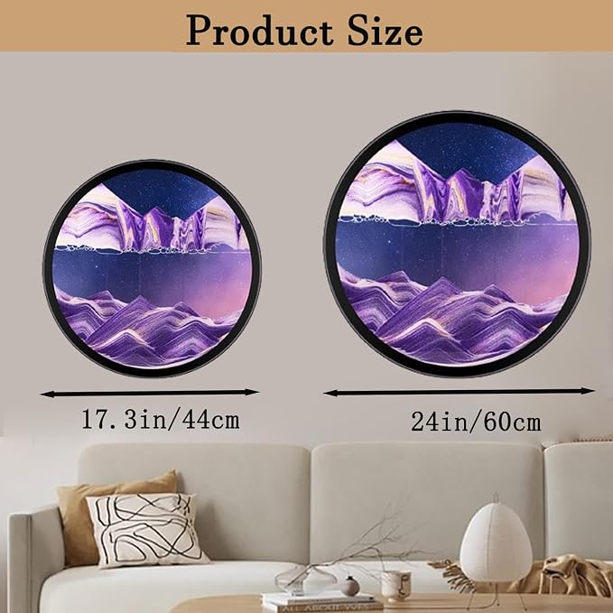 PROEATS 3D Moving Sand Wall Art, Wall Mounted Sculpture Deep Sea Sandscape Sand - Image 3