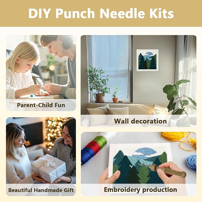 Doodlream Pine Tree Forest DIY Punch Needle Embroidery Kit - Image 4