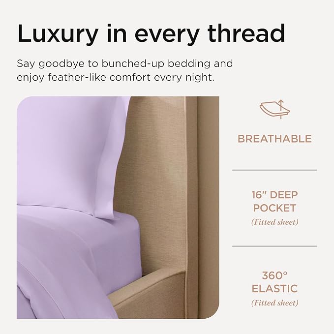 Threadmill Queen Sheet Set | 800 Thread Count Queen Bed Sheets - Image 4