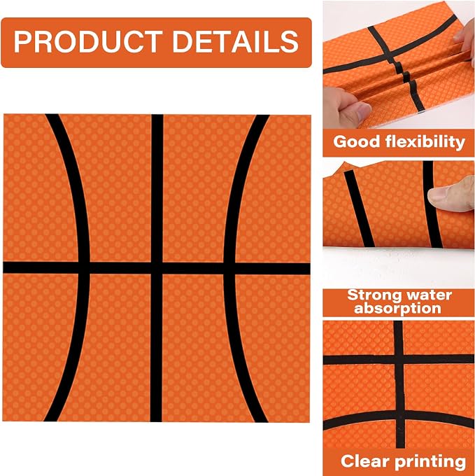 48Pcs Basketball Paper Plates and Napkins Basketball Birthday Party Decorations - Image 4