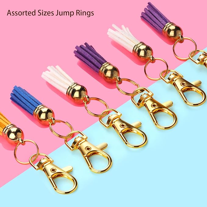 LEOBRO Jump Rings, Keychain Clip and Key Ring, Key Chain Rings, Lobster Claw - Image 3