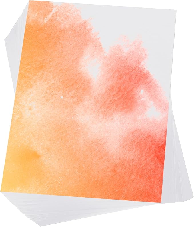 PATIKIL 100 Pcs Pure Cotton Watercolor Paper 140lb/300 GSM Water Coloring Paint by PATIKIL