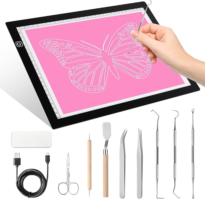 Dorhui A4 Light Pad for Weeding Vinyl, LED Copy Board Light Tracing Box by Dorhui
