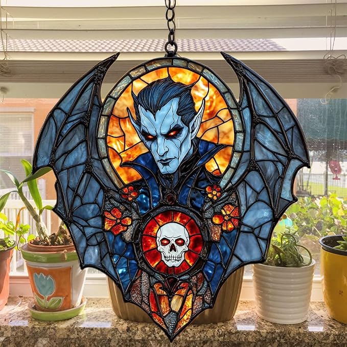 Dracula Halloween Acrylic Suncatcher Stained Glass Effect Window Car Hanging - Image 4