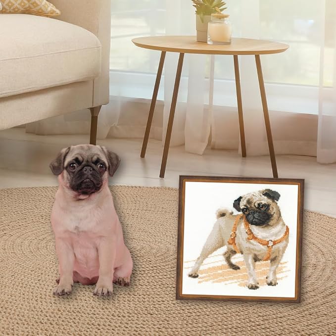 RIOLIS - Pug Dog 1176, Dogs Cross Stitch Kits 9, Counted Cross Stitch Kits - Image 3