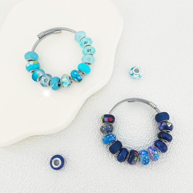 Zyehxed Large Hole Purple Blue Fairy Wand Garden Beads - Image 4