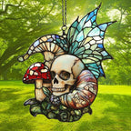 Boho Skeleton Mushroom Acrylic Suncatcher Stained Glass Effect Window Car - Image 3