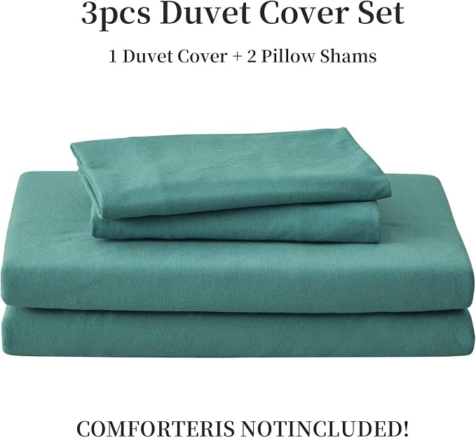 PURE ERA Jersey Knit Duvet Cover Set 100% T-Shirt Cotton Super Soft Comfy 2pc - Image 6