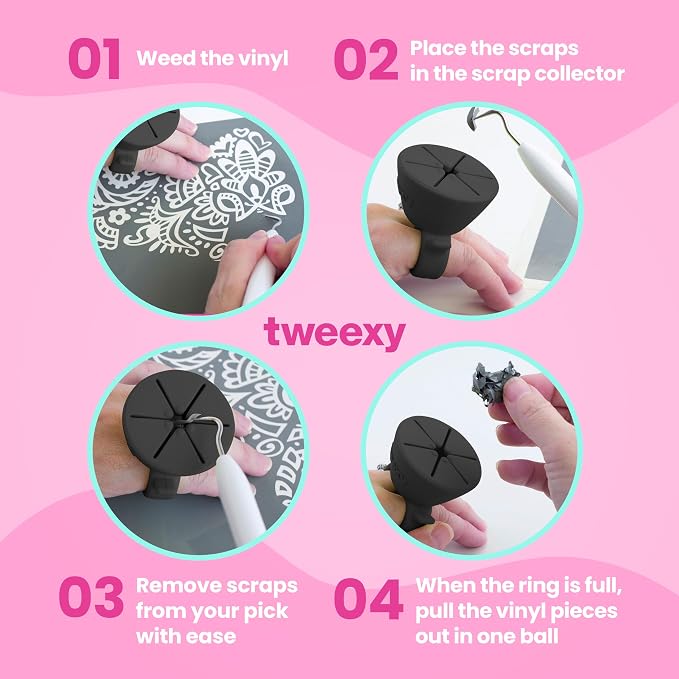 tweexy Craft Vinyl Weeding Scrap Collector Ring | Weeding Tools - Image 6