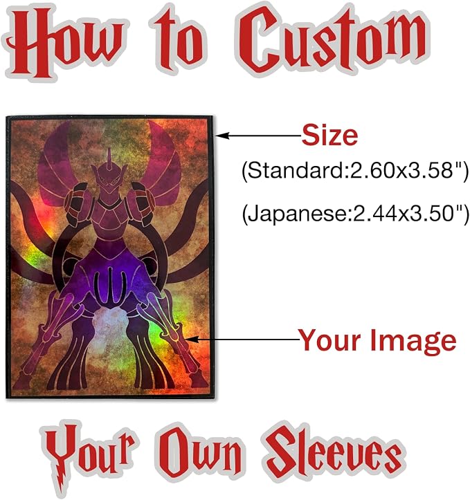 Custom Holographic Card Sleeves, Laser Flashing Shiny Design, Make Your Own - Image 2