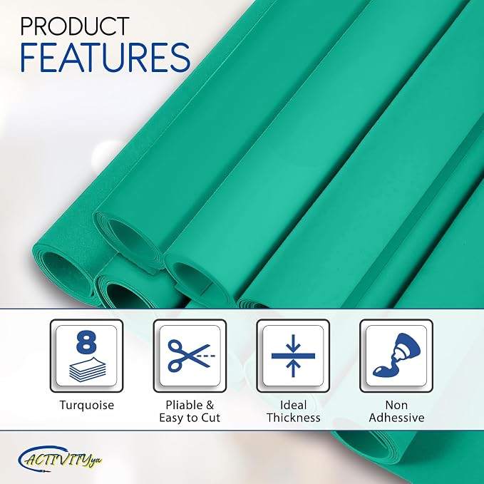 Turquoise EVA Foam Sheets, 6 x 9 Inch, 2mm Thick – Foam Paper - Image 4