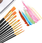 AROIC Acrylic Paint Brushes, 6 Packs / 60 pcs Nylon Hair Paint Brush Set - Image 6