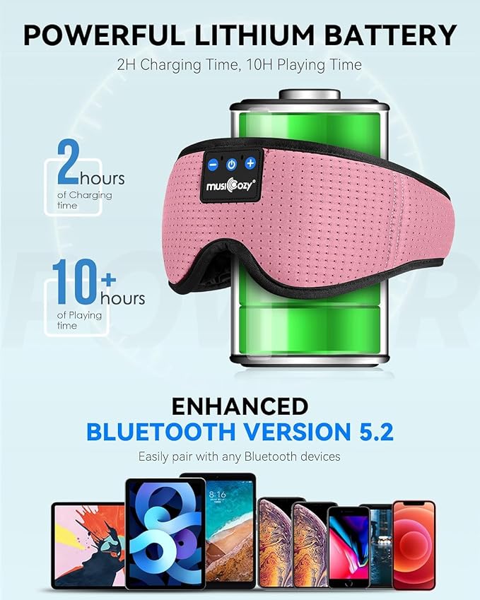 MUSICOZY Sleep Headphones, Wireless Music Earbuds Earphones - Image 4
