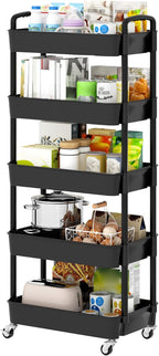 Sywhitta 5-Tier Plastic Rolling Utility Cart by haseverythingyouneed