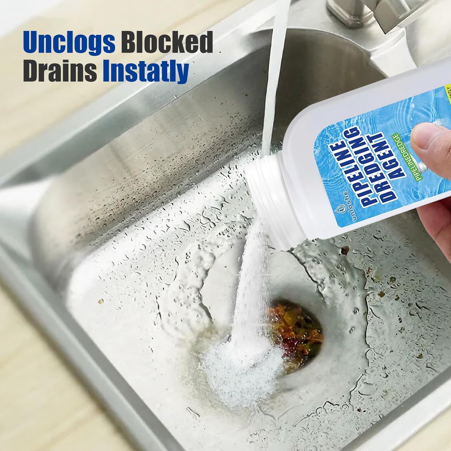 Pipeline Dredging Agent, Drain Clog Remover, Powerful Unclog Sink Drain Cleaner, for Kitchen Bathroom Sinks, Tubs Pipe Cleaning Tool (2PCS)