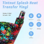 Tintnut Multicolor Splash Heat Transfer Vinyl Roll, stretch washable, works - Image 2