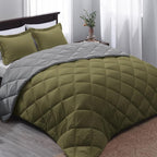 Basic Beyond California King Comforter Set, Olive Green/Charcoal Comforter Set by BasicBeyond