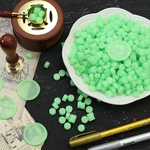 Lumin Green 300 Pcs Wax Seal Beads, Sealing Wax Beads, Refilling Octagon Wax - Image 5