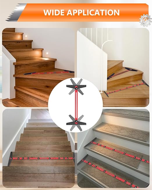 AXIUM Stair Tread Template Tool Adjustable 10.5" to 60.5" Stair Gauge Jig | - Image 6