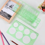5PCS Circle Template Measuring Geometry Ruler Geometric Drawings Stencils Rulers - Image 7