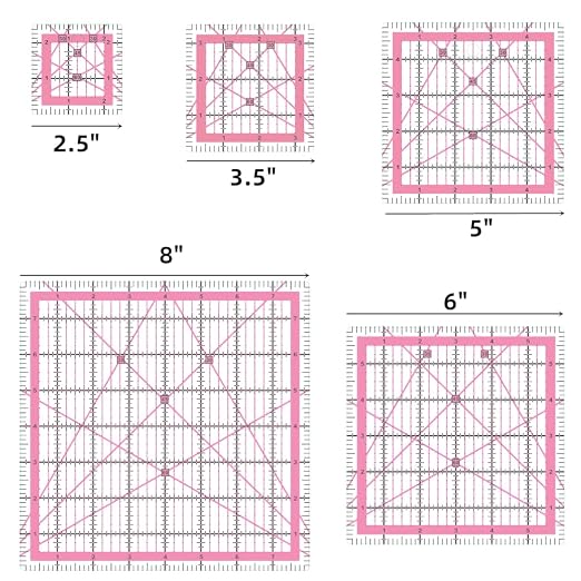 Quilting Rulers, 5 Square Ruler Quilting Templates - Image 4