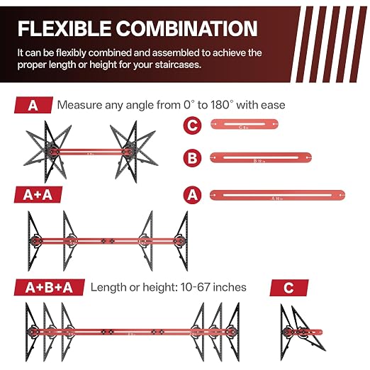 Stair Tread Template Tool, Precision Angle Length Depth Measuring Gauge Tool - Image 6