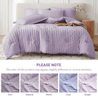 MUXHOMO 5 Pieces Twin XL Comforter Set, Seersucker Bed in a Bag Twin XL Size - Image 5